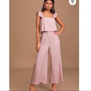 Lulus i adore you ruffled culotte jumpsuit